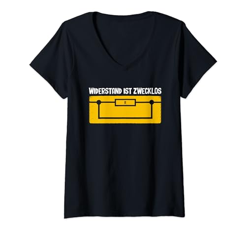 Widerstand Ist Zwecklos Elektronik Elektriker Herren Männer T-Shirt mit V-Ausschnitt Widerstand Ist Zwecklos Elektronik Elektriker Herren Männer T-Shirt mit V-Ausschnitt von Elektriker Elektroinstallateur Geschenke
