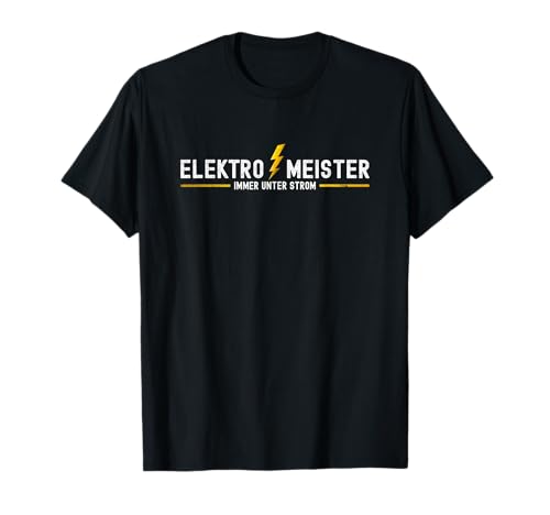 Elektro Meisterprüfung und Elektromeister Geschenk T-Shirt, Herren, Unisex-Erwachsene, Kurzarm, T-Shirt, Schwarz, S von Elektro Meisterprüfung und Elektromeister Geschenk