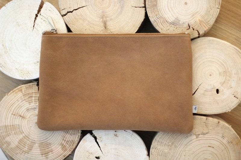 Clutch Geldbörse Aus Leder Von Elektropulli Braun von ElektroPulli