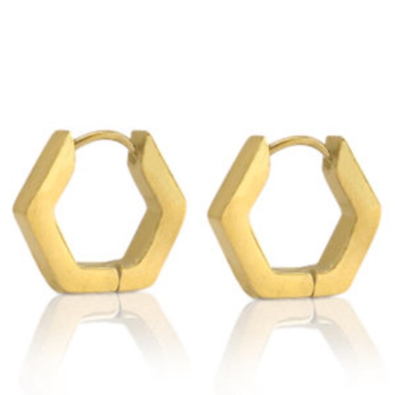 Coole Hexagon Creolen Ø 16 X 14 Mm Ohrringe Von Elektropulli von ElektroPulli
