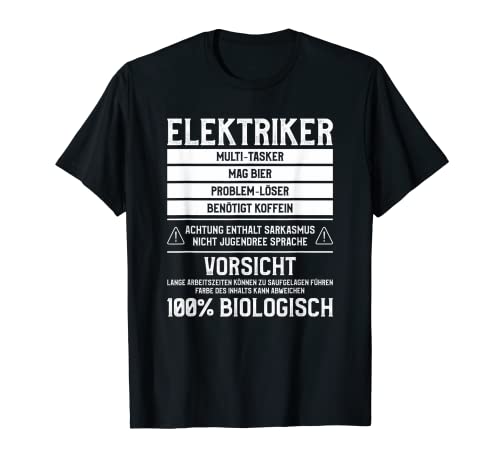 Herren Elektriker Multi-Tasker Mag Bier Problem-Löser T-Shirt von Elektrotechnik Geschenk für einen Elektriker