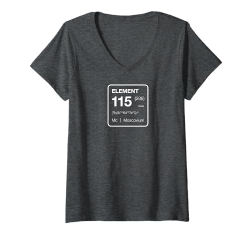 Damen Element 115 Periodensystem Design T-Shirt mit V-Ausschnitt von Element 115 Periodic Table Design Shop