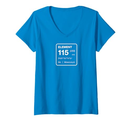 Damen Element 115 Periodensystem Design T-Shirt mit V-Ausschnitt von Element 115 Periodic Table Design Shop