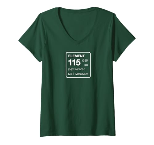 Damen Element 115 Periodensystem Design T-Shirt mit V-Ausschnitt Damen Element 115 Periodensystem Design T-Shirt mit V-Ausschnitt von Element 115 Periodic Table Design Shop