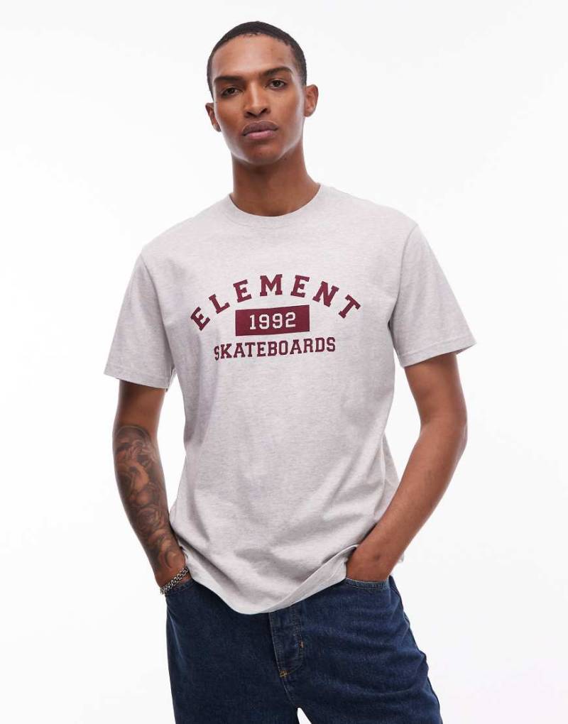 Element - Home Team - T-Shirt in Mittelgrau mit College-Logo von Element