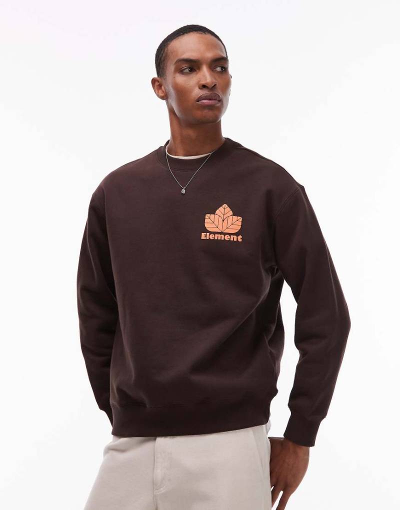 Element - Sporting - Sweatshirt in Braun mit Rückenprint-Brown Element - Sporting - Sweatshirt in Braun mit Rückenprint-Brown von Element