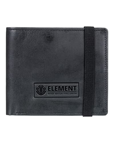 Element Strapper - Zweifach faltbares Portemonnaie aus Leder - Unisex - One Size - Schwarz von Element