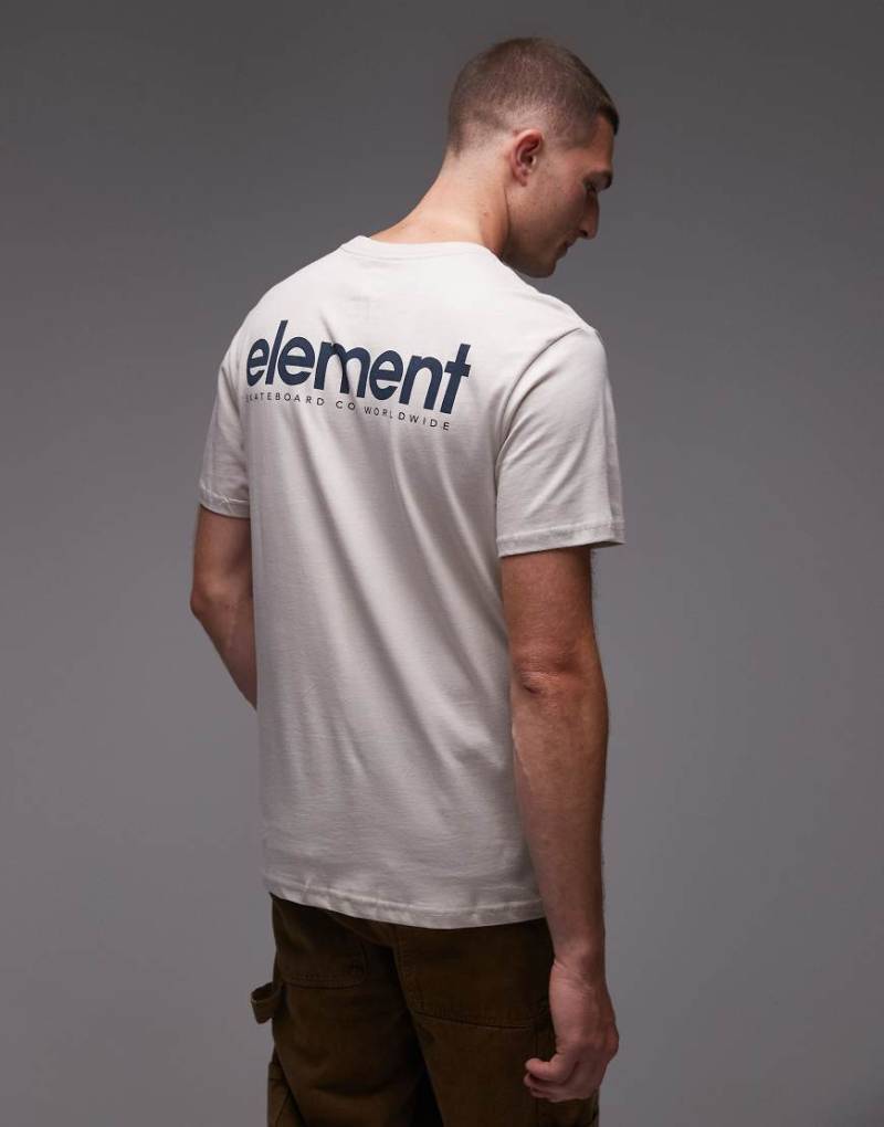 Element - T-Shirt in Cremeweiß mit Logo-Print auf der Rückseite von Element