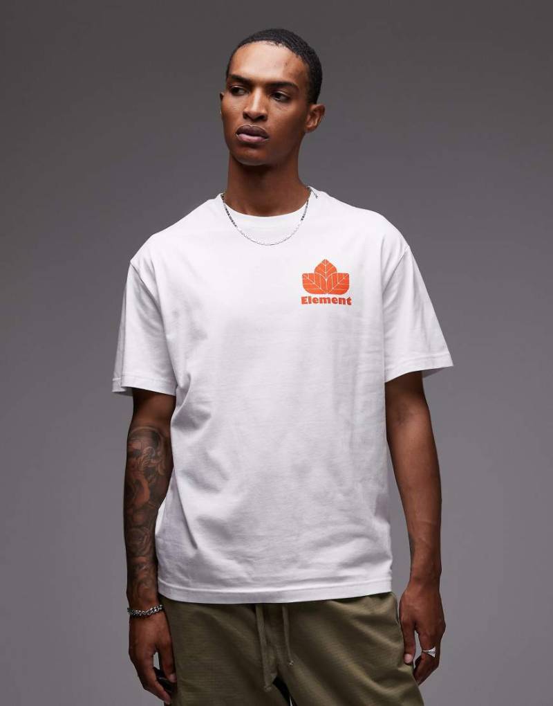 Element - T-Shirt in Weiß mit Sport-Logoprint hinten von Element