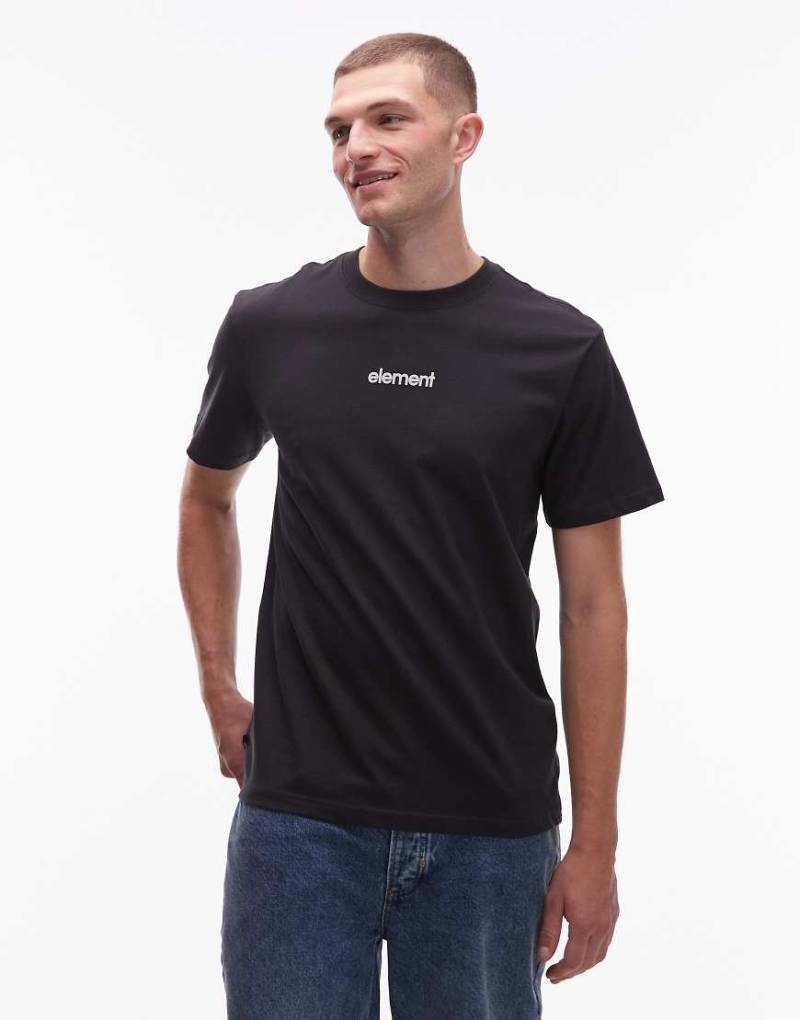 Element - T-Shirt in Wollschwarz mit Logoprint auf der Rückseite von Element