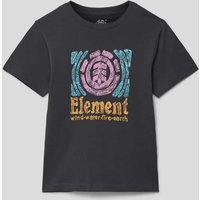 Element T-Shirt mit Label-Motiv-Print Modell 'VOLLEY' in Black, Größe 152 von Element