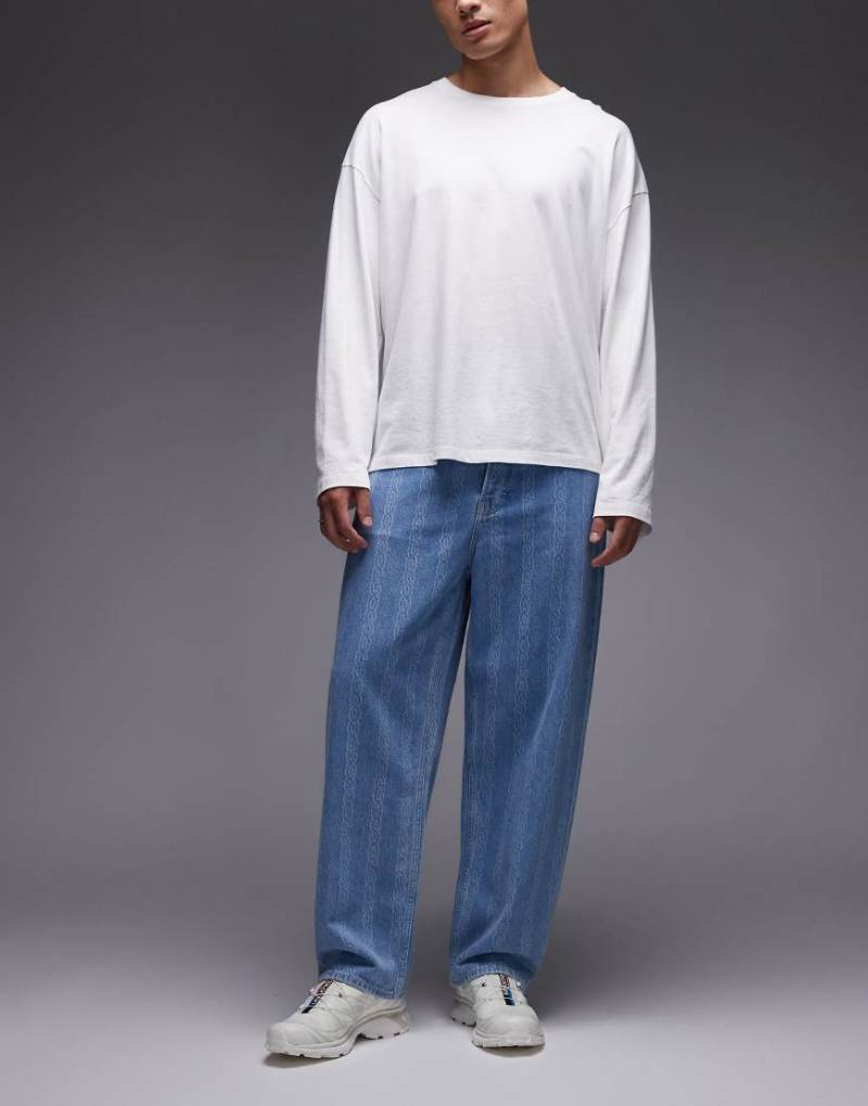 Element - Weite Jeans in hellblauer Waschung mit Kettenmuster von Element