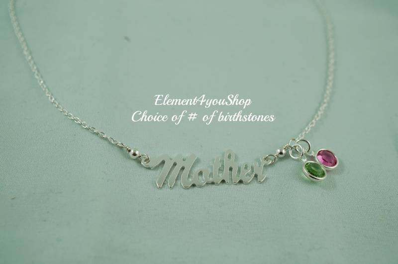 Mutter Halskette | Geburtsstein Sterling Silber Charm Schmuck Muttertagsgeschenk Mom Mama Familie Geschenk Für von Element4YouShop