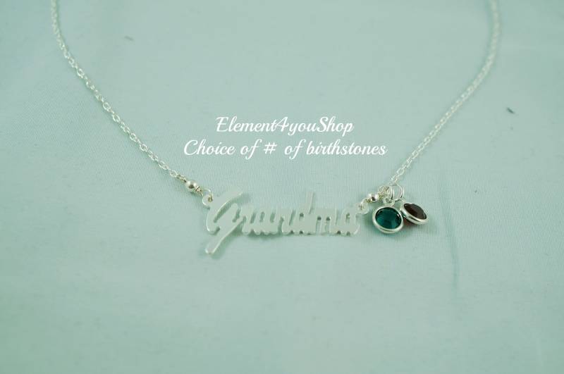 Oma Halskette | Geburtsstein Sterling Silber Großmutter Schmuck Muttertagsgeschenk Mom Nana Familie von Element4YouShop