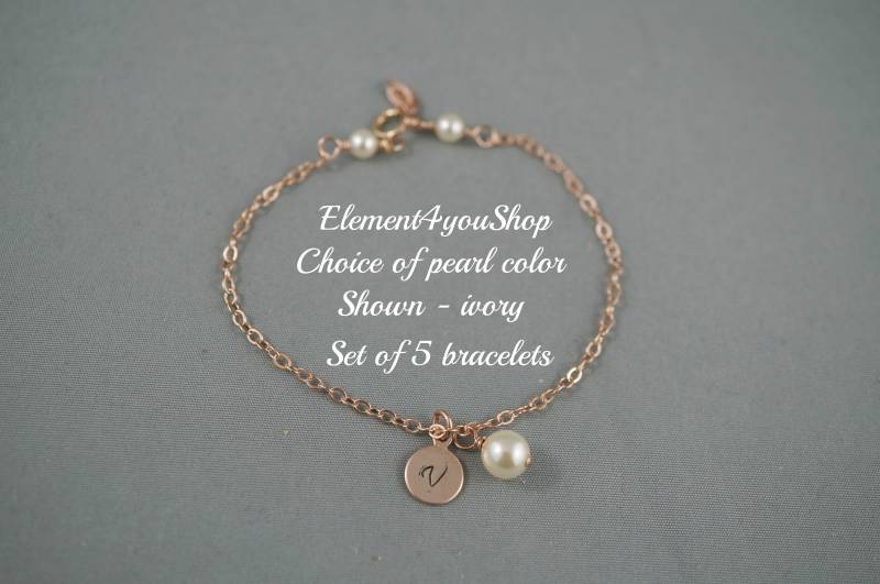 Personalisiertes Armband Roségold | Monogramm Handgestempelte Initial Schwester, Mutter Geschenk Geburtsstein |Weihnachtsgeschenk Für Sie von Element4YouShop