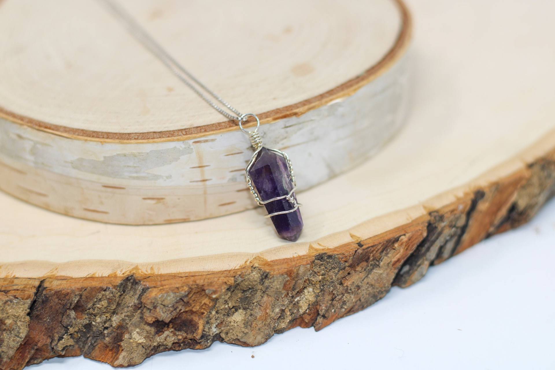 Roher Amethyst Halskette | Februar Geburtsstein Für Frauen Wire Wrap von ElementZen