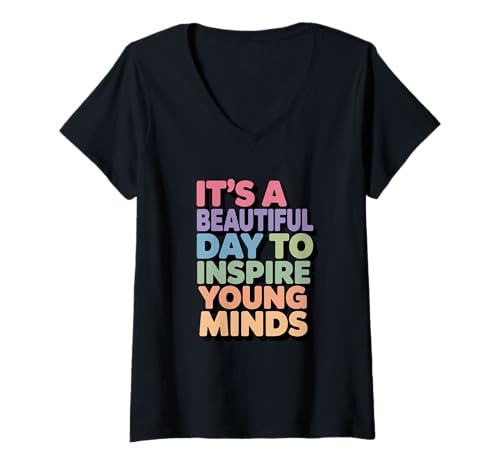 Damen EIN schöner Tag inspiriert Junge Köpfe zur Bildung T-Shirt mit V-Ausschnitt Damen EIN schöner Tag inspiriert Junge Köpfe zur Bildung T-Shirt mit V-Ausschnitt von Elementary Teacher Student Learning Support