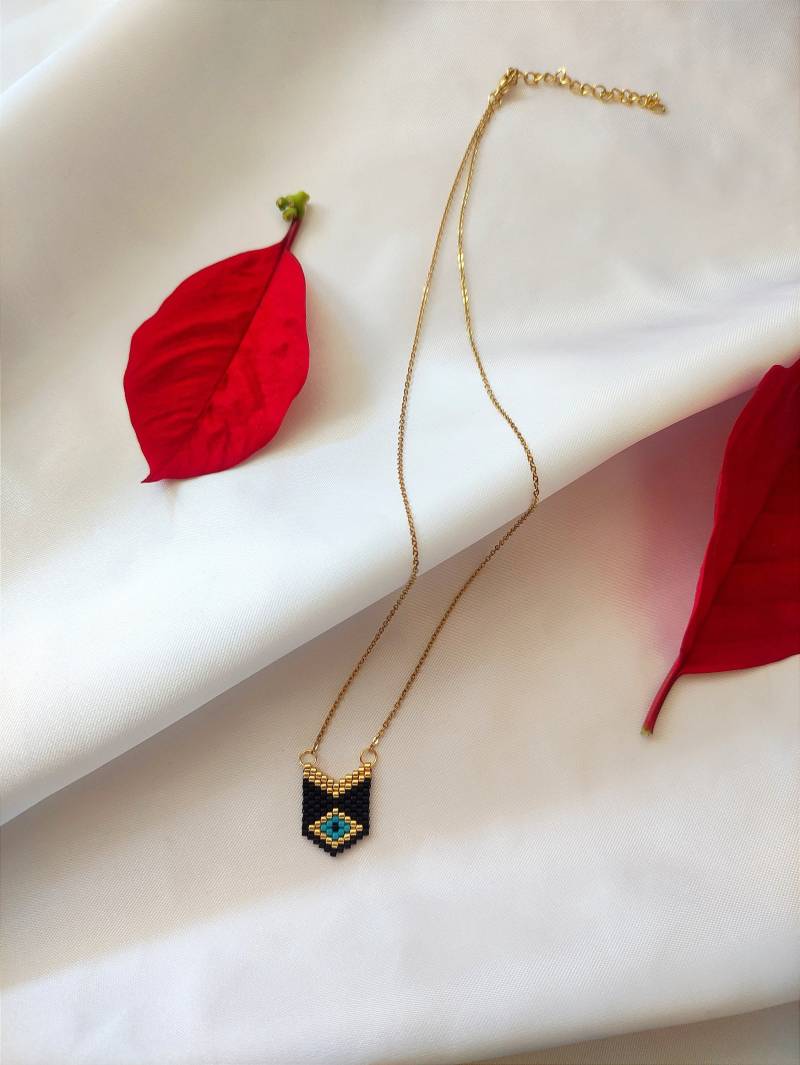 Evil Eye Halskette Handgemachter Miyuki Bead Boho Schmuck von ElenaRt80