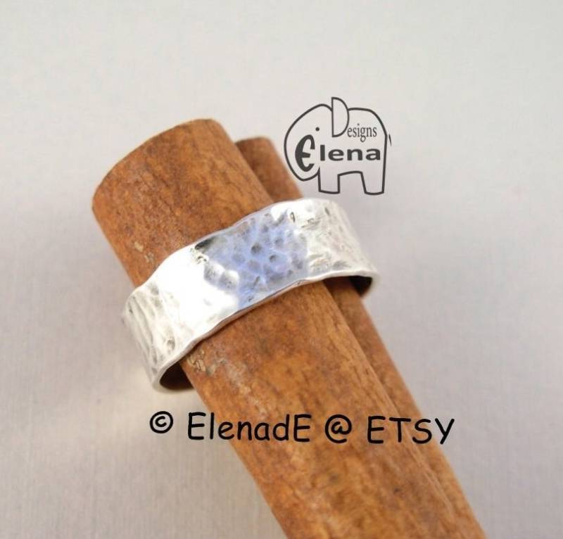 Gehämmert Toe Sterling Silber Ring. Verstellbarer Silberring - Elenade von ElenadE