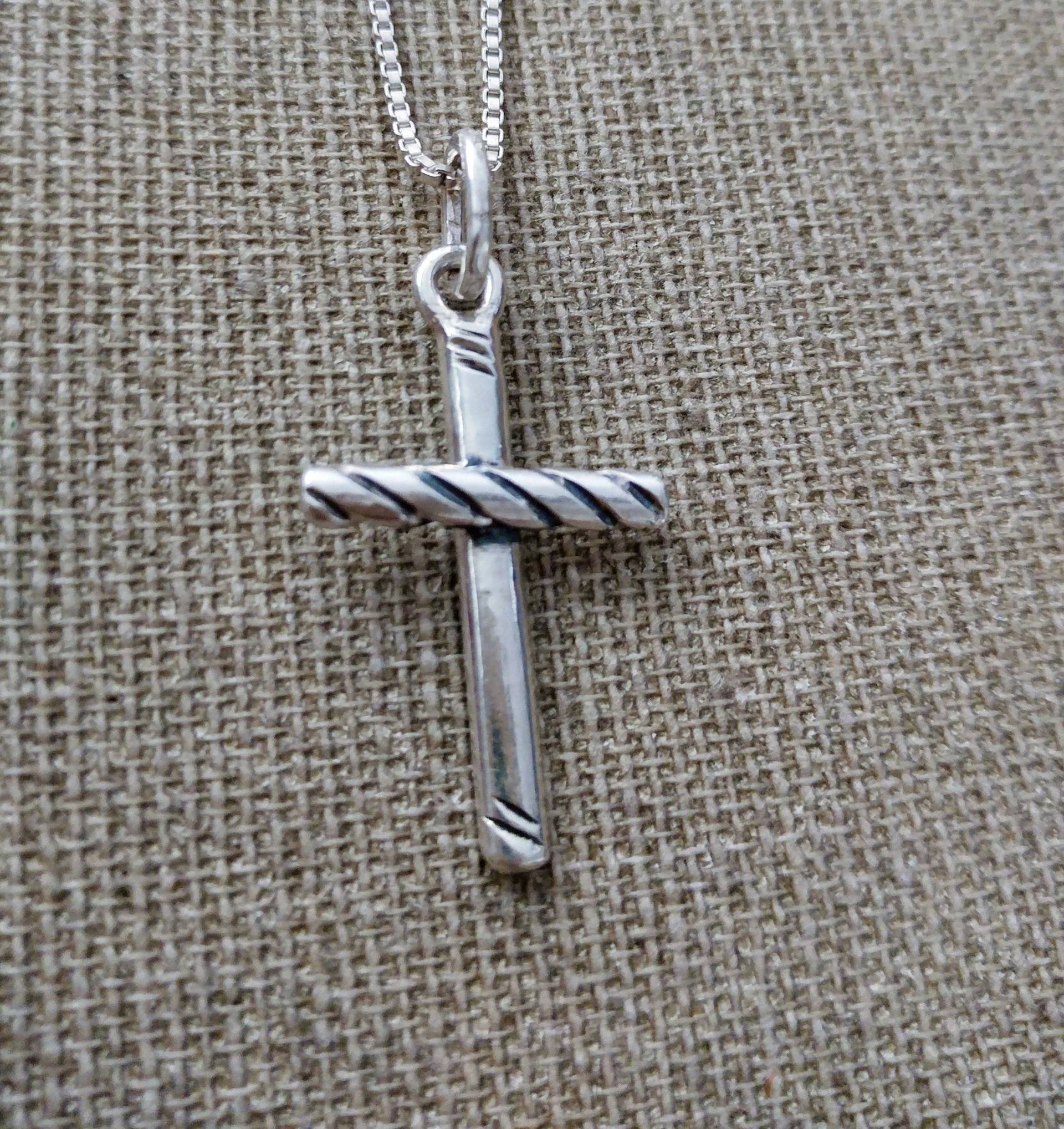 Kreuz Handarbeit Massiv 925 Sterling Silber. Herren Oder Damen Anhänger Minimalist Silber Halskette von ElenadE