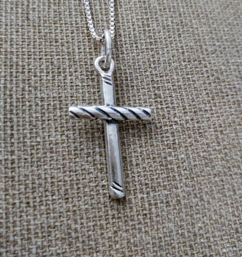 Kreuz Handarbeit Massiv 925 Sterling Silber. Herren Oder Damen Anhänger Minimalist Silber Halskette von ElenadE