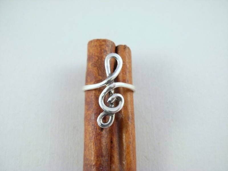 Silberner Ring Knoten Violinschlüssel - Notenschlüssel Notenring Elenade von ElenadE