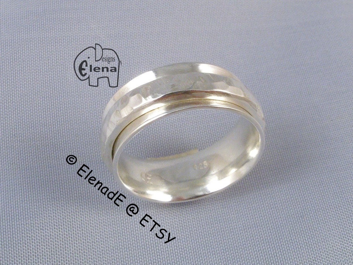 Spinnen Gehämmert Sterling Silber Ring. Drehring Aus Gehämmertem - Elenade von ElenadE
