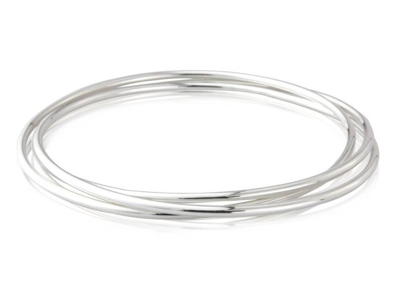 sterling Silber Armband Rolling.14Gauge | 1, 8mm Draht Dreifach Ineinandergreifende Armreifen - Elenade von ElenadE