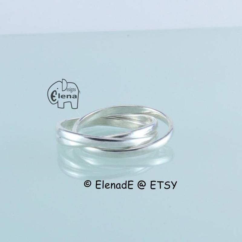 sterling Silber Dreifach Rollring | 3x2mm - Elenade von ElenadE