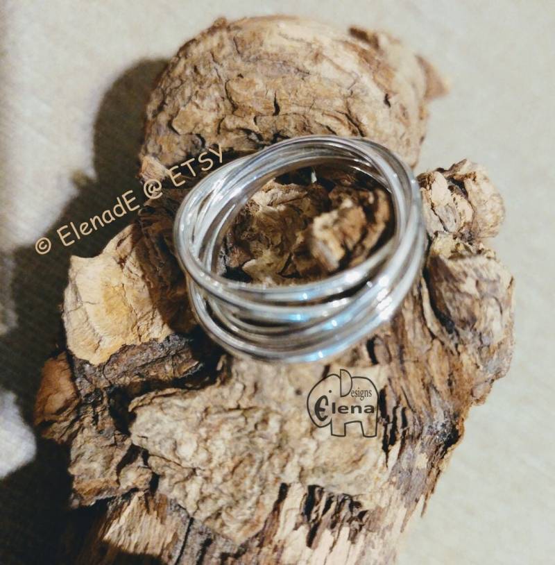 sterling Silber Fünf Ring | 5x1.8mmRolling - Elenade von ElenadE