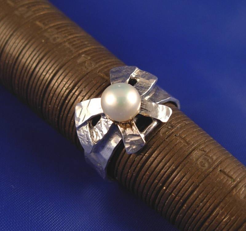sterling Silber Ring Mit Schleife Und Perle - Elenade von ElenadE