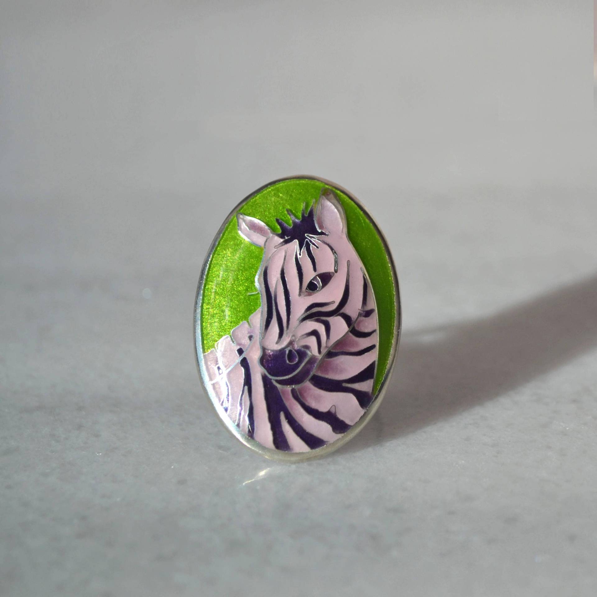 Zebra-Ring, Aussagering, Cloisonné-Ring, Emaille-Ring, Silberring, Tier-Ring, Cocktail-Ring Zebra-Ring, Aussagering, Cloisonné-Ring, Emaille-Ring, Silberring, Tier-Ring, Cocktail-Ring von ElenamelArt