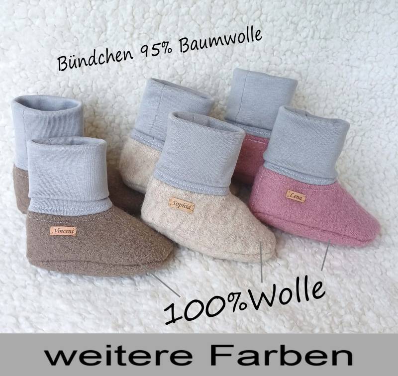 Babyschuhe Wollwalk Mit Namen Krabbelschuhe Walkschuhe Babygeschenk von ElenasAtelier