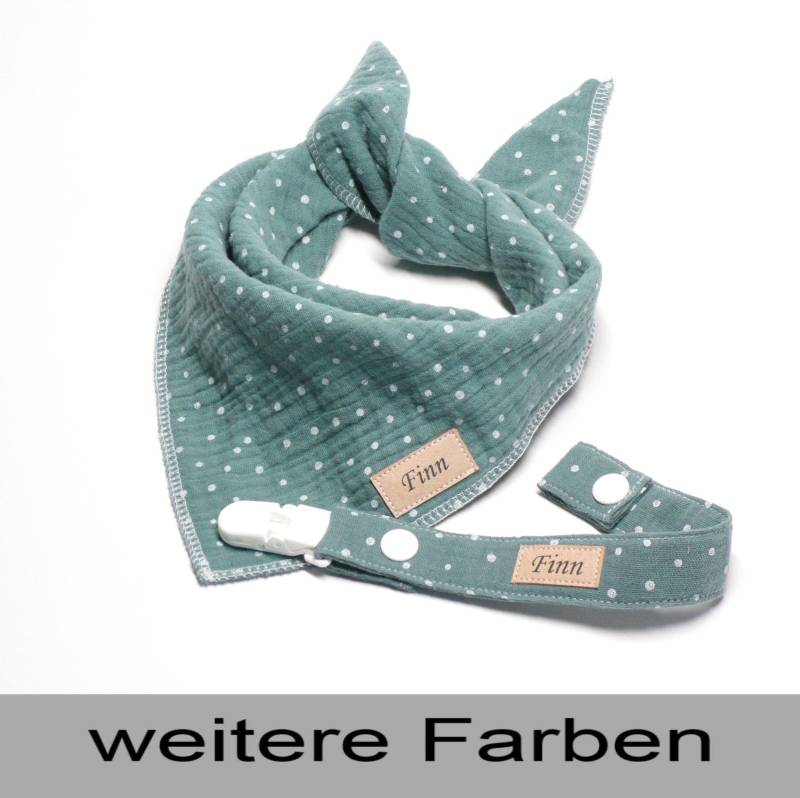 Babytuch Und Schnullerband Mit Namen, Personalisiertes Babygeschenk Zur Geburt Oder Taufe von ElenasAtelier