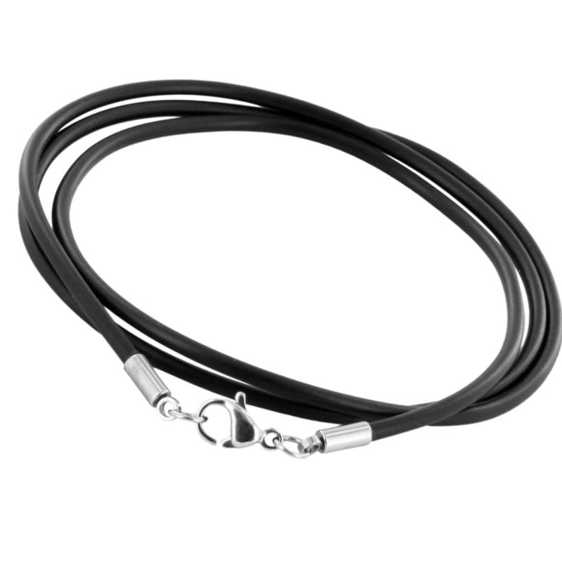 Ø 2mm Kautschukkette Schwarz, Karabiner Silber Oder Gold von ElenasSchmuckstudio