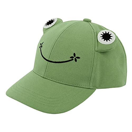 Elenint Damen Herren Baumwolle Baseball Cap Niedliche Lustige Frosch Baseballkappe Sommer Sonnenhut Fischermütze Einheitsgröße Grün von Elenint