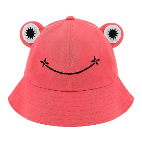 Elenint Damen Sonnenhut Unisex Erwachsene Baumwolle Bucket Hat Netter Frosch Fishermütze Sommer Strand Sonnenhut UV-Schutz Kopfbedeckung Mehrfarbig von Elenint