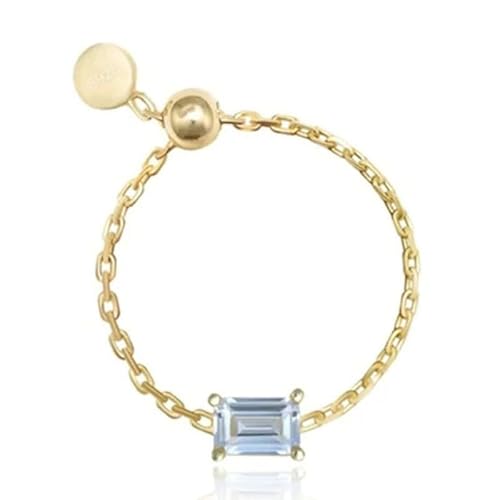 Elenza .925 Silber Ring mit hellblauem rechteckigem Stein von Elenza AMS