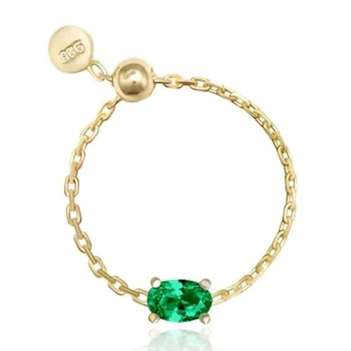 Elenza 925 Silber Ring mit Smaragdgrün Oval Stein von Elenza AMS