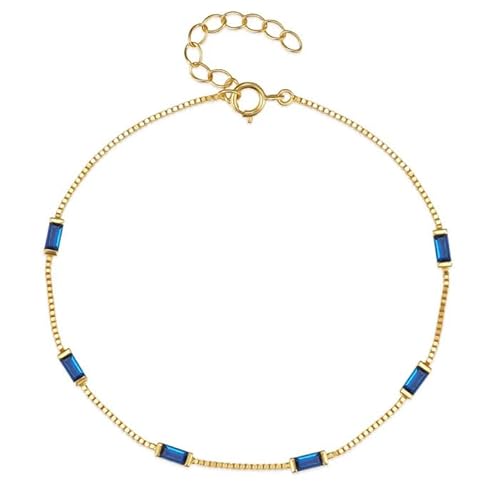 Elenza Goldfarbenes Armband mit blauen Steinen in 925 Sterling Silber von Elenza AMS