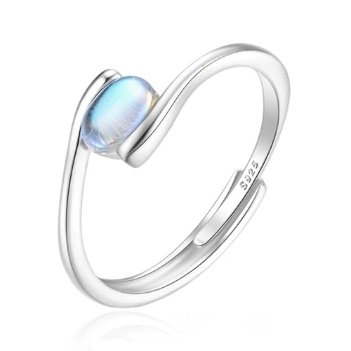 Elenza Silberring mit Mondstein - Einstellbar von Elenza AMS