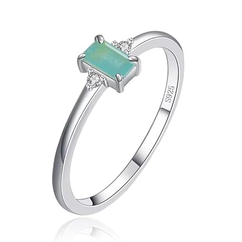 Elenza Sterling 925 Silber Ring mit Smaragdstein und Zirkonia-18mm von Elenza AMS