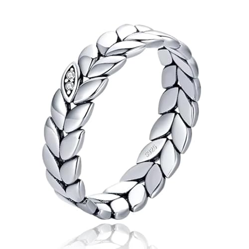 Elenza Sterling Silber Blattmuster Ring mit Zirkonia Akzent-15mm von Elenza AMS