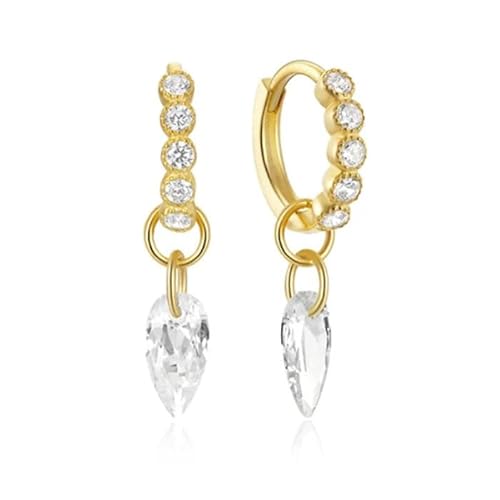 Exklusive Elenza Goldfarbene Ohrringe mit weißem Zirkonia – Klassischer Damenschmuck von Elenza AMS