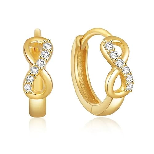 Goldene Elenza Ohrringe mit Infinity Symbol und Zirkonia – Luxus Damenschmuck von Elenza AMS