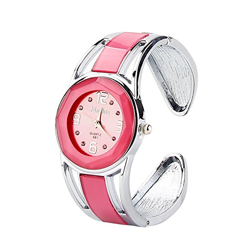 ele ELEOPTION Armband Design Quarz Uhr mit Strass Dial-Edelstahl-Band für Frauen (Pink) von ele ELEOPTION