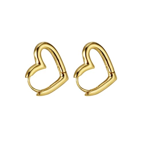 Damen Ohrringe, Silber 925 Ohrring Einfaches Herz Ausgehöhlt Silberne Ohrringe Damen 925 Silber Geburtstag Valentinstag Geschenck von Elepadaki