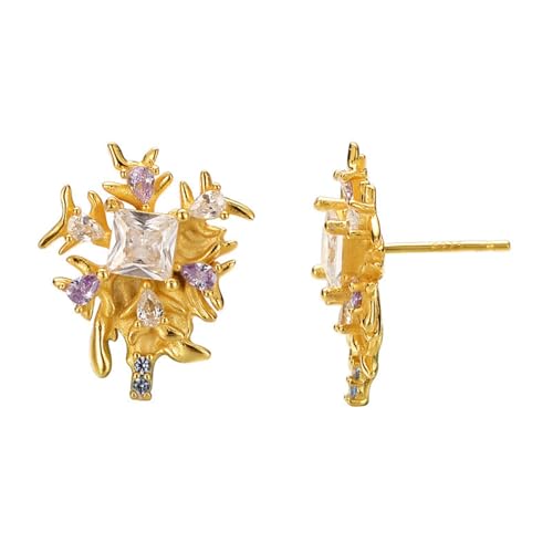 Damen Ohrringe, Silber 925 Ohrring Elegante Blumen Ohrringe Silber 925 Set Gold Geburtstag Valentinstag Geschenck von Elepadaki