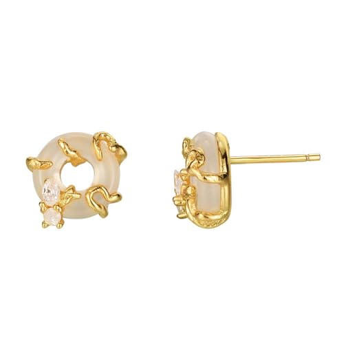 Damen Ohrringe, Silber 925 Ohrring Eleganter Gedrehter Achat Ohrringe Teenager Mädchen Silber Geburtstag Valentinstag Geschenck von Elepadaki