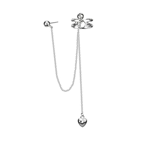 Damen Ohrringe, Silber 925 Ohrring Herz Silberperlen-Anhänger Personalisierte Zarte Kette Quaste Damen Ohrringe Hängend Silber Geburtstag Valentinstag Geschenck von Elepadaki